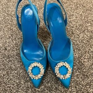ASOS Blue Embellished Slingback Heels
